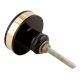 Black And Golden Brass Tiny Flower Resin Drawer Knob